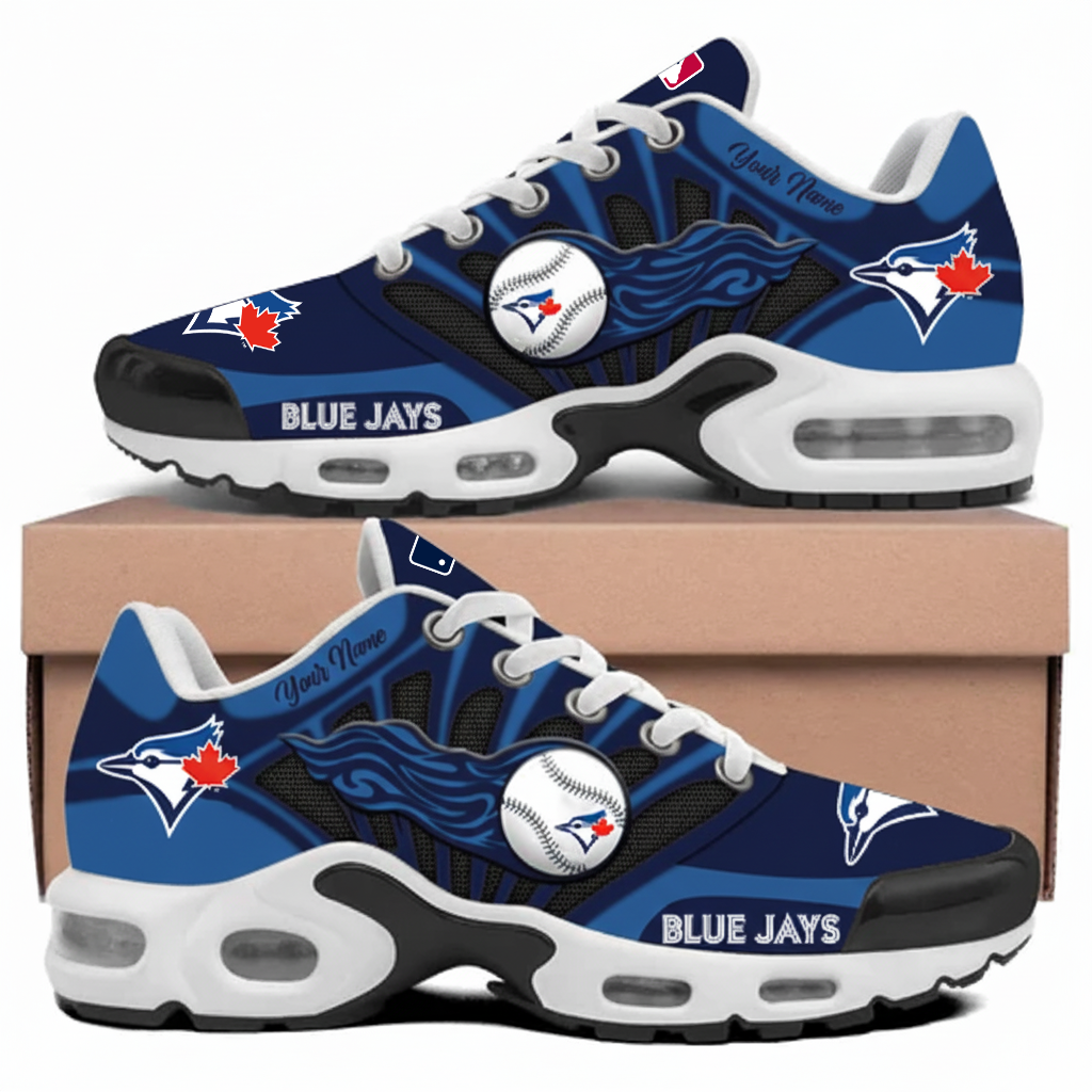 LIMITED EDITION - NEW CUSTOMIZED MLB12 TBJ TORONTO BLUE JAYS UNISEX AIR MAX PLUS SNEAKERS