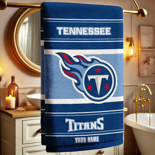 LIMITED EDITION - NEW CUSTOMIZED NFL31 TST TENNESSEE TITANS BEACH & BATH TOWEL (KIDS & ADULTS)