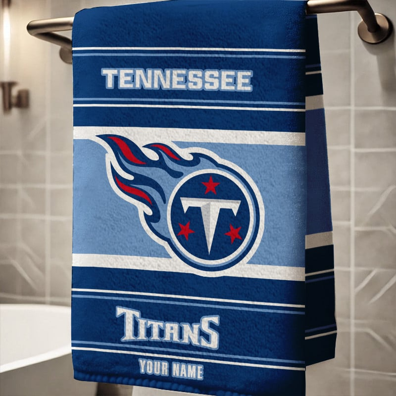 LIMITED EDITION - NEW CUSTOMIZED NFL31 TST TENNESSEE TITANS BEACH & BATH TOWEL (KIDS & ADULTS)