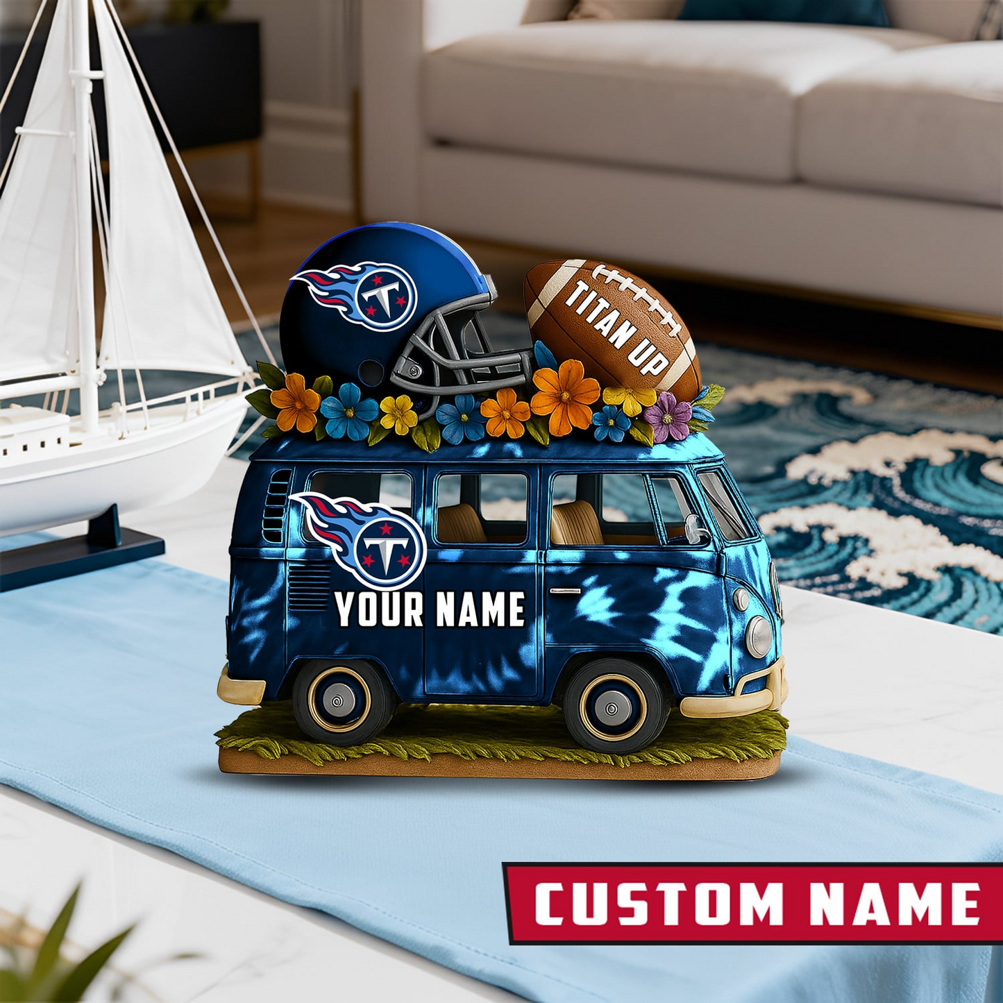 LIMITED EDITION - NEW CUSTOMIZED NFL31 TST TENNESSEE TITANS BUS ACRYLIC BLOCK