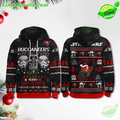 LIMITED EDITION - NEW CUSTOMIZED NFL10 TBB TAMPA BAY BUCCANEERS MERRY CHRISTMAS HOODIE, ZIP HOODIE, SWEATSHIRT