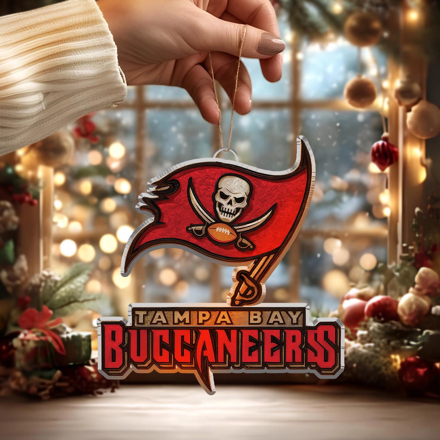 LIMITED EDITION - NEW CUSTOMIZED NFL10 TBB TAMPA BAY BUCCANEERS ACRYLIC ORNAMENT