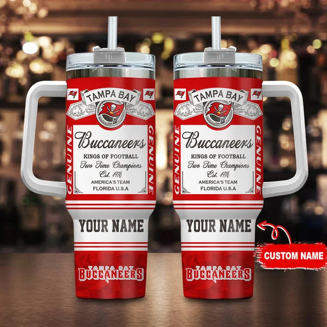 LIMITED EDITION - NEW CUSTOMIZED NFL10 TBB TAMPA BAY BUCCANEERS TUMBLER CUP