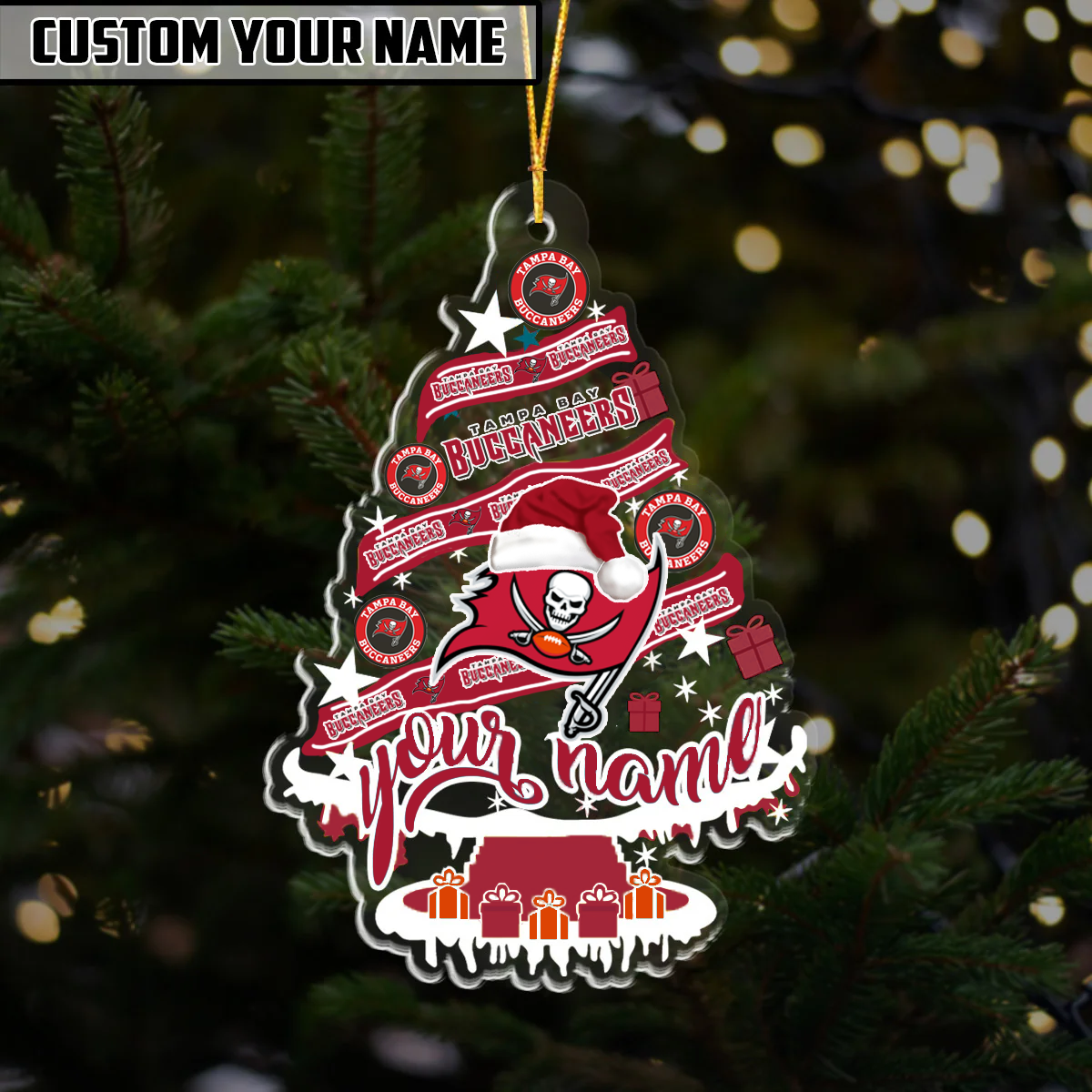 LIMITED EDITION - NEW CUSTOMIZED NFL10 TBB TAMPA BAY BUCCANEERS ORNAMENT
