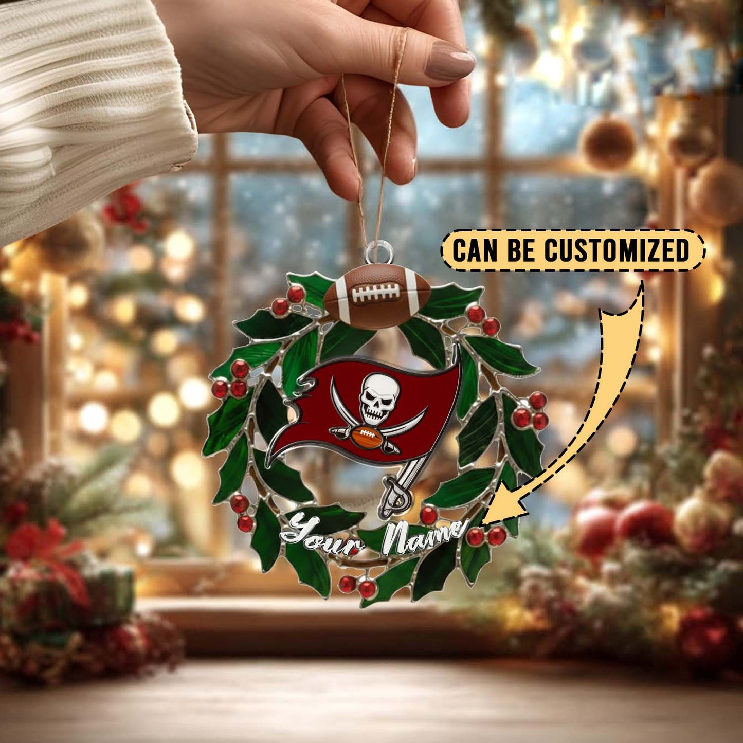 LIMITED EDITION - NEW CUSTOMIZED NFL10 TBB TAMPA BAY BUCCANEERS ACRYLIC ORNAMENT