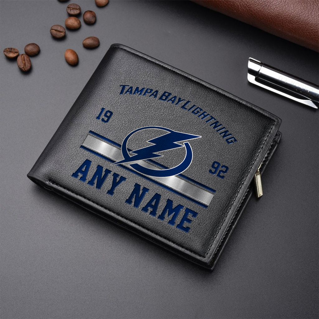 LIMITED EDITION - NEW CUSTOMIZED NHL12 TPL TAMPA BAY LIGHTNING LEATHER WALLET