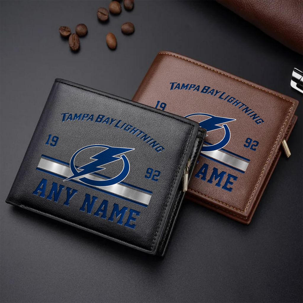 LIMITED EDITION - NEW CUSTOMIZED NHL12 TPL TAMPA BAY LIGHTNING LEATHER WALLET