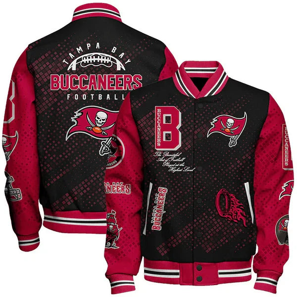LIMITED EDITION - NEW CUSTOMIZED NFL10 TBB TAMPA BAY BUCCANEERS SATIN VARSITY JACKET & BASEBALL JACKET