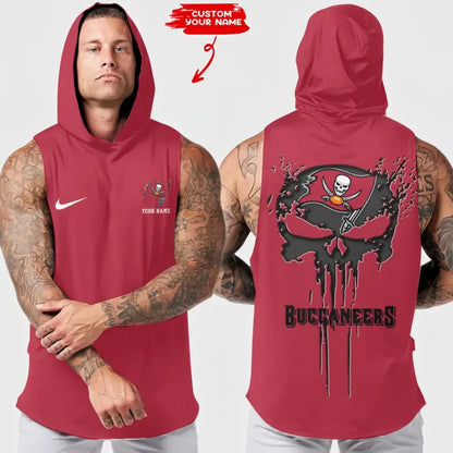 LIMITED EDITION - NEW CUSTOMIZED NFL10 TBB TAMPA BAY BUCCANEERS HOODED TANK TOP