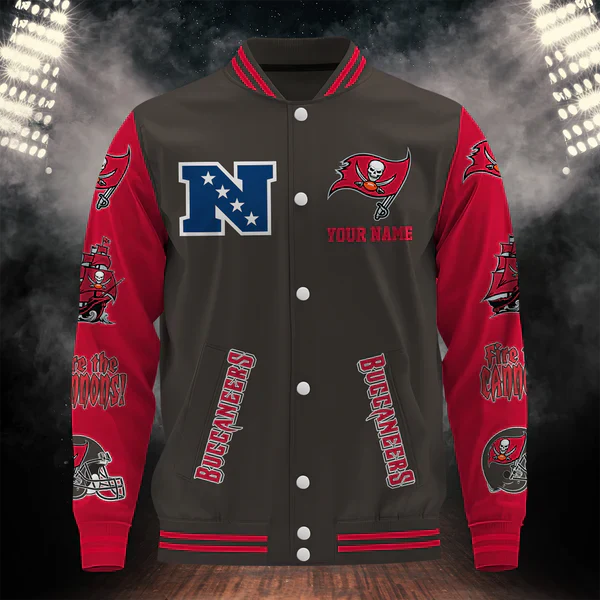 LIMITED EDITION - NEW CUSTOMIZED NFL10 TBB TAMPA BAY BUCCANEERS BASEBALL JACKET