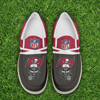 LIMITED EDITION - NEW CUSTOMIZED NFL10 TBB TAMPA BAY BUCCANEERS LOAFER SHOES