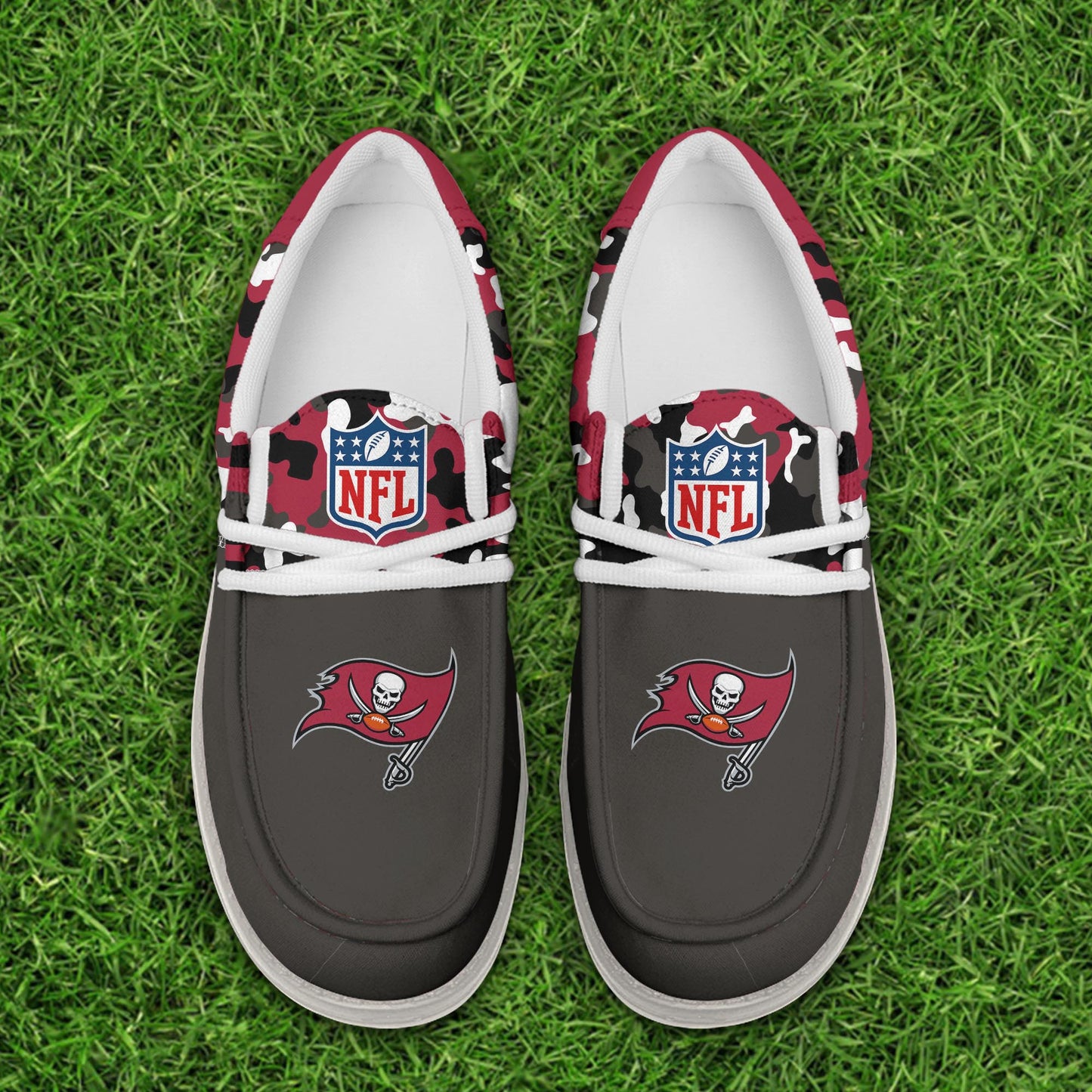 LIMITED EDITION - NEW CUSTOMIZED NFL10 TBB TAMPA BAY BUCCANEERS LOAFER SHOES