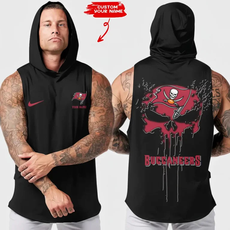 LIMITED EDITION - NEW CUSTOMIZED NFL10 TBB TAMPA BAY BUCCANEERS HOODED TANK TOP