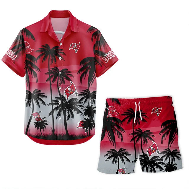 LIMITED EDITION - NEW CUSTOMIZED NFL10 TBB TAMPA BAY BUCCANEERS UNISEX HAWAIIAN SHIRT & SHORTS SET