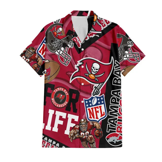 LIMITED EDITION - NEW CUSTOMIZED NFL10 TBB TAMPA BAY BUCCANEERS UNISEX HAWAIIAN SHIRT & SHORTS SET