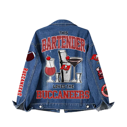 LIMITED EDITION - NEW CUSTOMIZED NFL10 TBB TAMPA BAY BUCCANEERS DENIM JACKET