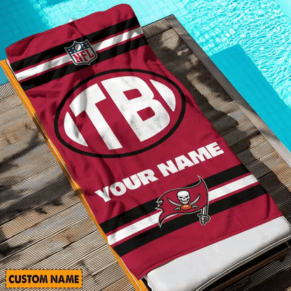 LIMITED EDITION - NEW CUSTOMIZED NFL10 TBB TAMPA BAY BUCCANEERS BEACH & BATH TOWEL (KIDS & ADULTS)