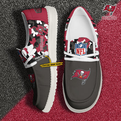 LIMITED EDITION - NEW CUSTOMIZED NFL10 TBB TAMPA BAY BUCCANEERS LOAFER SHOES