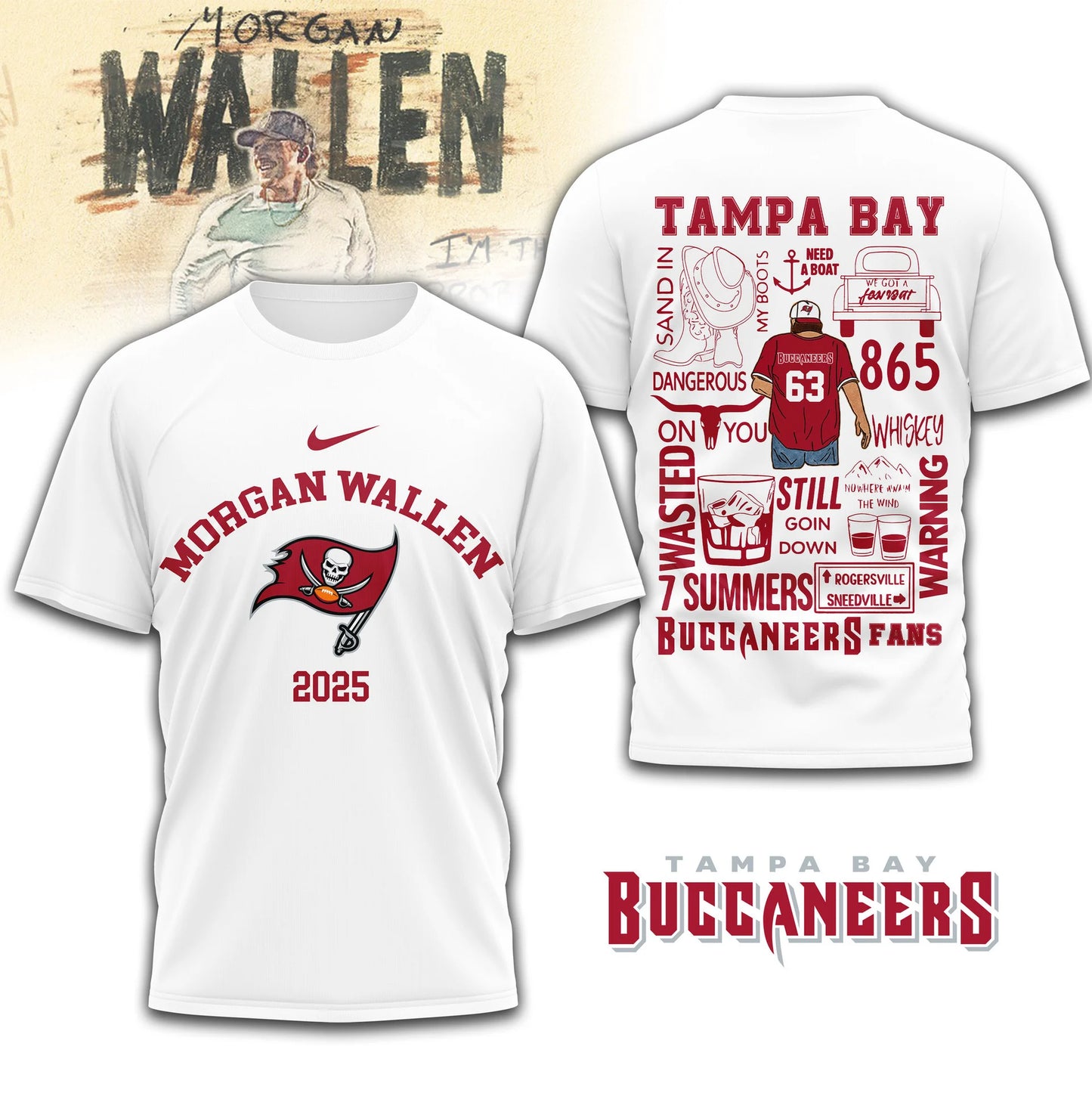 LIMITED EDITION - NEW CUSTOMIZED NFL10 TBB TAMPA BAY BUCCANEERS T-SHIRT | MULTIPLE COLORS AVAILABLE