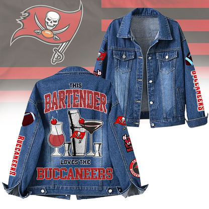 LIMITED EDITION - NEW CUSTOMIZED NFL10 TBB TAMPA BAY BUCCANEERS DENIM JACKET