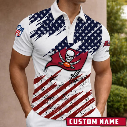 LIMITED EDITION - NEW CUSTOMIZED NFL10 TBB TAMPA BAY BUCCANEERS POLO SHIRT