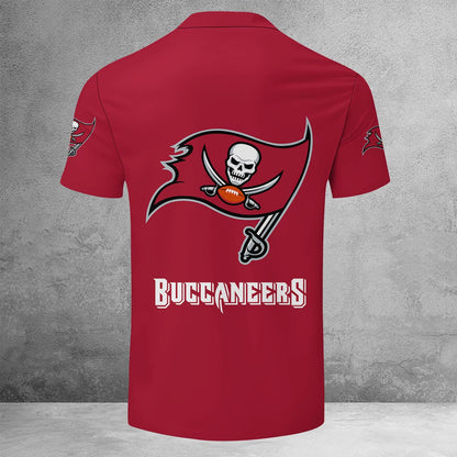LIMITED EDITION - NEW CUSTOMIZED NFL10 TBB TAMPA BAY BUCCANEERS ZIP POLO SHIRT