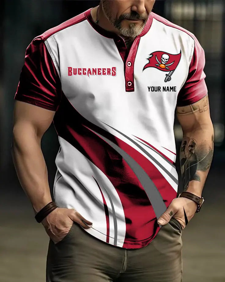 LIMITED EDITION - NEW CUSTOMIZED NFL10 TBB TAMPA BAY BUCCANEERS POLO SHIRT
