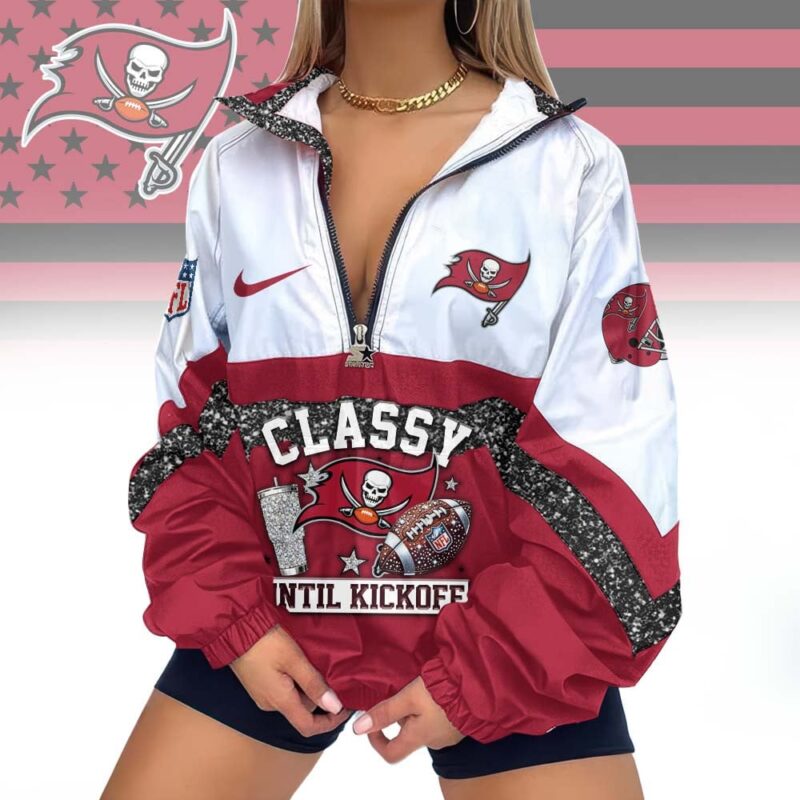 LIMITED EDITION - NEW CUSTOMIZED NFL10 TBB TAMPA BAY BUCCANEERS V-NECK ZIPPER SWEATSHIRT JACKET