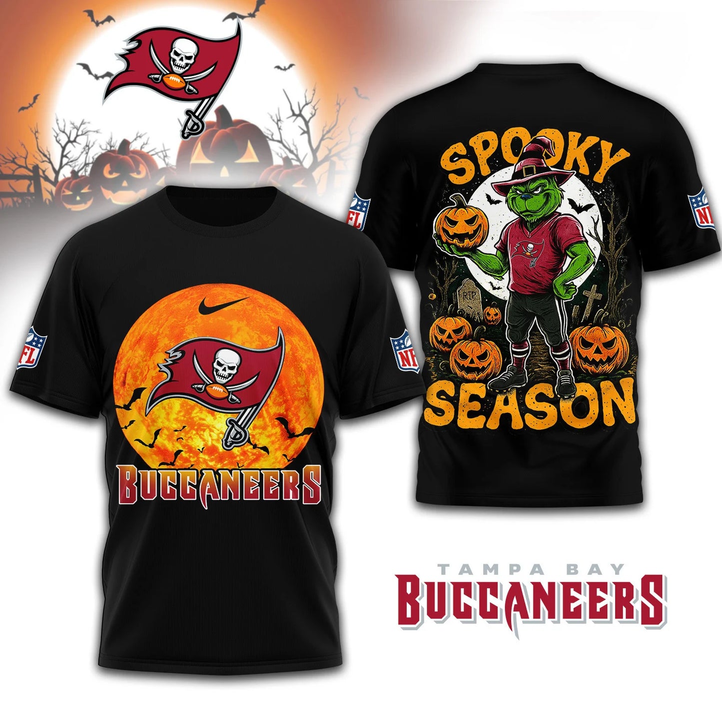 LIMITED EDITION - NEW CUSTOMIZED NFL10 TBB TAMPA BAY BUCCANEERS x SPOOKY SEASON T-SHIRT, HOODIE, ZIP HOODIE