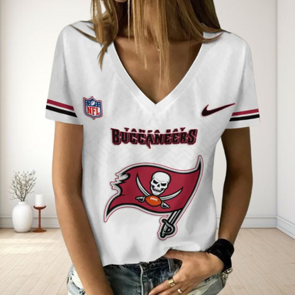 LIMITED EDITION - NEW CUSTOMIZED NFL10 TBB TAMPA BAY BUCCANEERS V-NECK FEMALE SHIRT