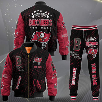 LIMITED EDITION - NEW CUSTOMIZED NFL10 TBB TAMPA BAY BUCCANEERS SATIN VARSITY JACKET & LONG PANTS