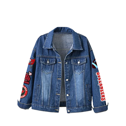 LIMITED EDITION - NEW CUSTOMIZED NFL10 TBB TAMPA BAY BUCCANEERS DENIM JACKET