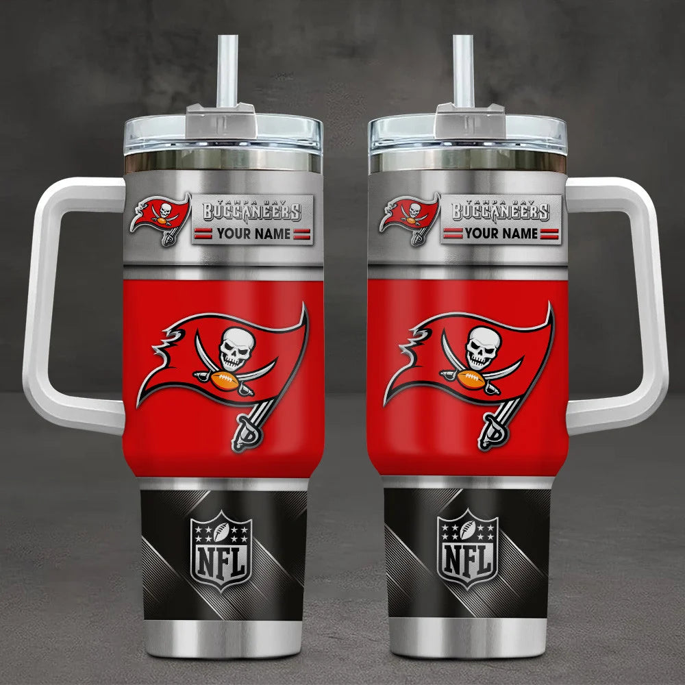 LIMITED EDITION - NEW CUSTOMIZED NFL10 TBB TAMPA BAY BUCCANEERS TUMBLER CUP