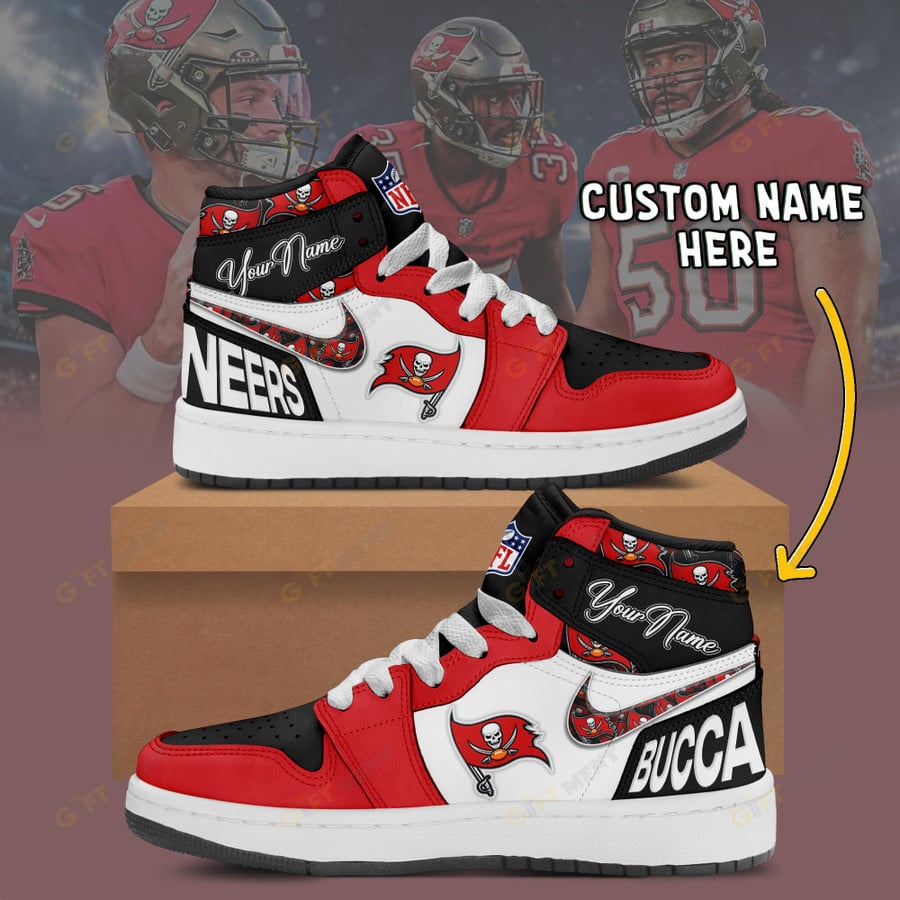 [SPECIAL OFFER] NEW CUSTOMIZED NFL10 TBB TAMPA BAY BUCCANEERS AIR JORDAN 1