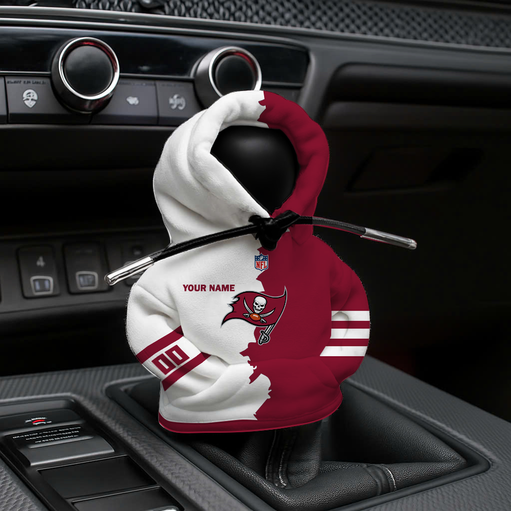LIMITED EDITION - NEW CUSTOMIZED NFL10 TBB TAMPA BAY BUCCANEERS CAR HOODIE SHIFT KNOB
