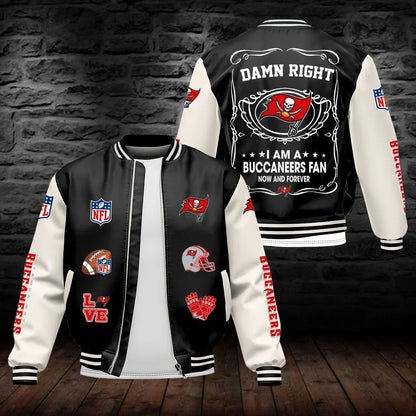 LIMITED EDITION - NEW CUSTOMIZED NFL10 TBB TAMPA BAY BUCCANEERS LEATHER BOMBER JACKET