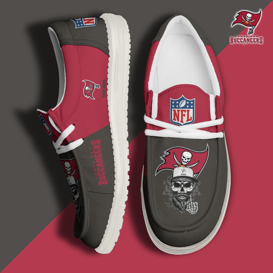 LIMITED EDITION - NEW CUSTOMIZED NFL10 TBB TAMPA BAY BUCCANEERS LOAFER SHOES