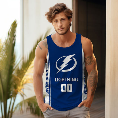 LIMITED EDITION - NEW CUSTOMIZED NHL12 TPL TAMPA BAY LIGHTNING UNISEX TANK TOP