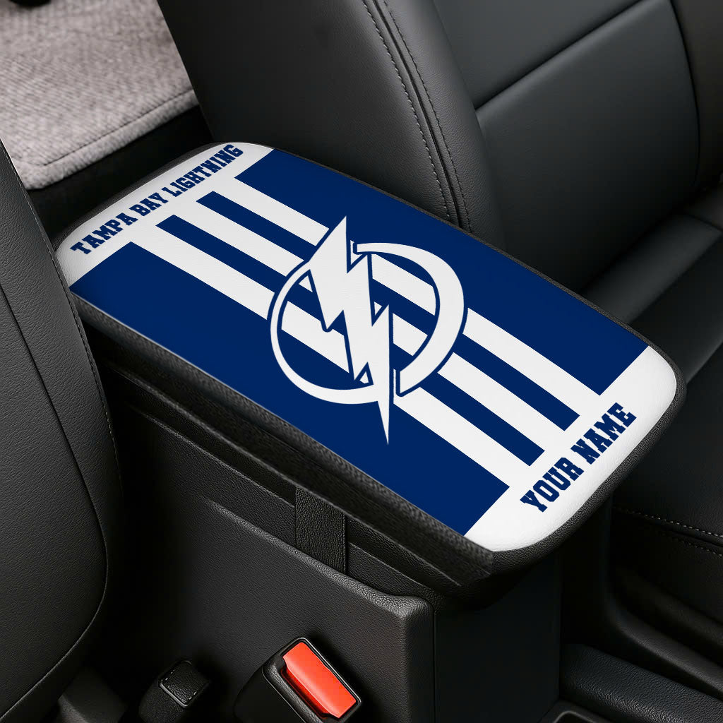 LIMITED EDITION - NEW CUSTOMIZED NHL12 TPL TAMPA BAY LIGHTNING CAR ARMREST PAD COVER