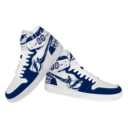 LIMITED EDITION - NEW CUSTOMIZED NHL12 TB LIGHTNING AIR JORDAN SNEAKERS