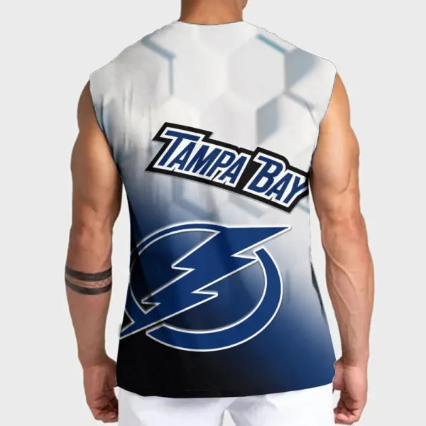 LIMITED EDITION - NEW CUSTOMIZED NHL12 TPL TAMPA BAY LIGHTNING TANK TOP & GYM SHIRT