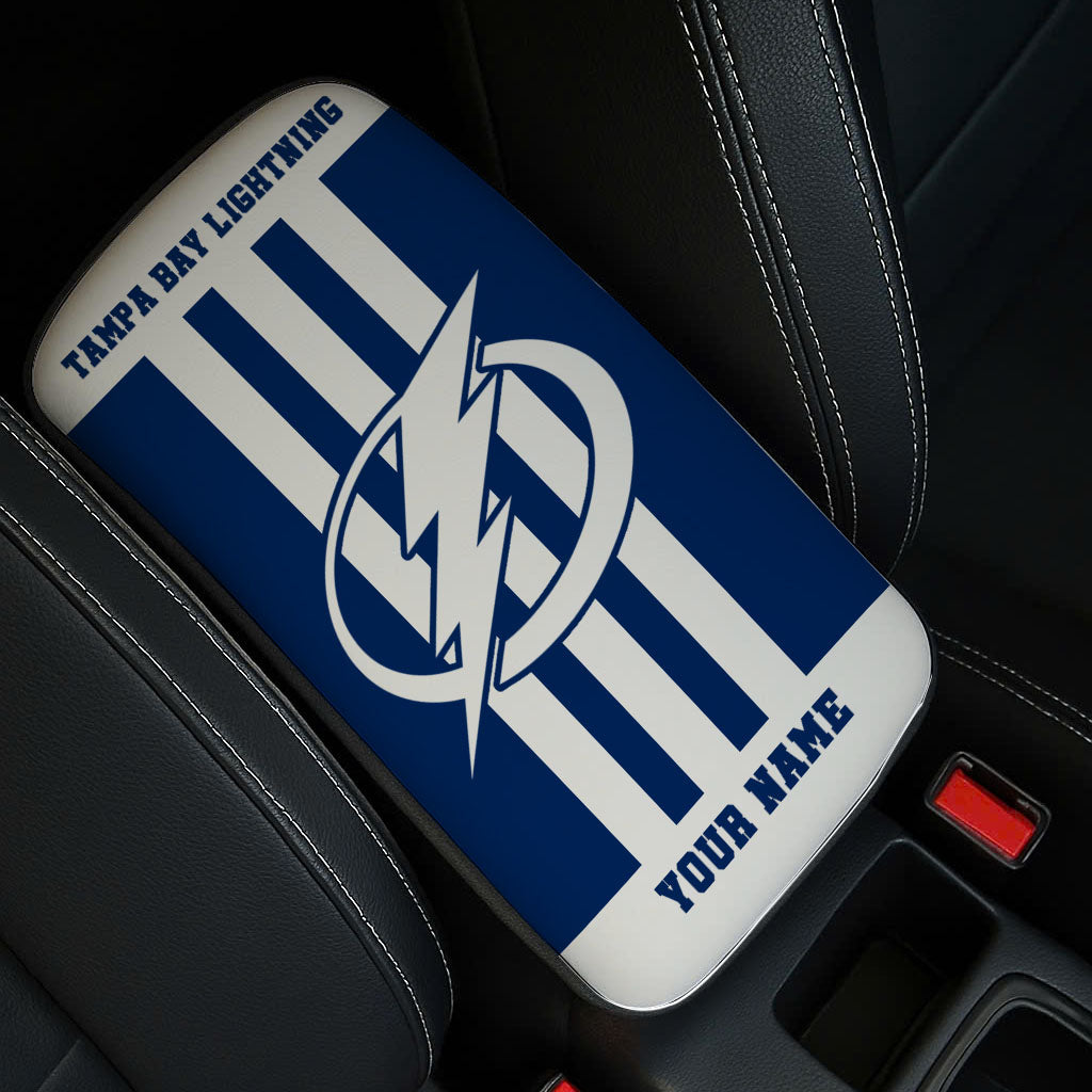 LIMITED EDITION - NEW CUSTOMIZED NHL12 TPL TAMPA BAY LIGHTNING CAR ARMREST PAD COVER