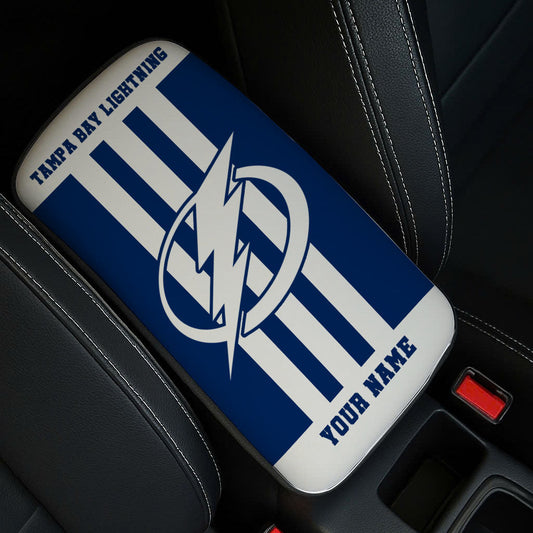 LIMITED EDITION - NEW CUSTOMIZED NHL12 TPL TAMPA BAY LIGHTNING CAR ARMREST PAD COVER