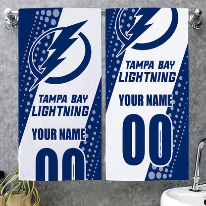 LIMITED EDITION - NEW CUSTOMIZED NHL12 TPL TAMPA BAY LIGHTNING BEACH & BATH TOWEL