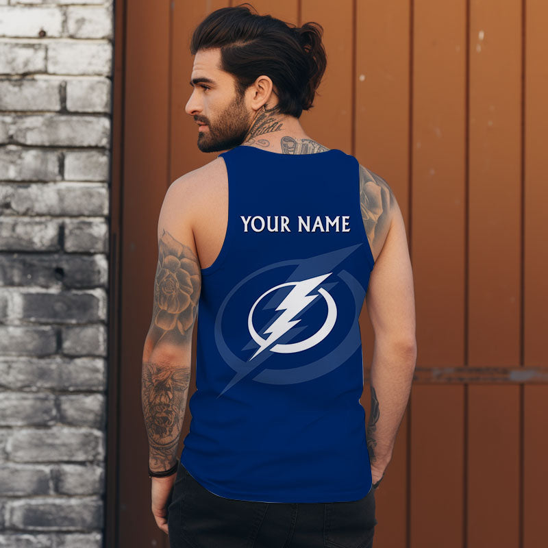 LIMITED EDITION - NEW CUSTOMIZED NHL12 TPL TAMPA BAY LIGHTNING UNISEX TANK TOP