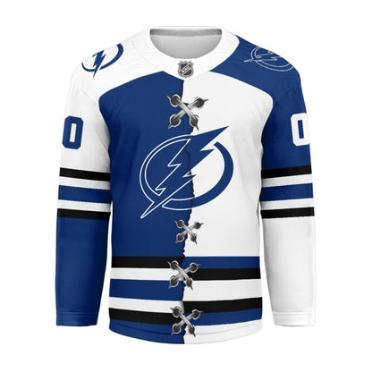 [SUPER SALE] NEW CUSTOMIZED NHL12 TPL TAMPA BAY LIGHTNING UNISEX HOCKEY JERSEY
