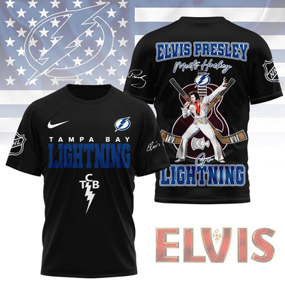 LIMITED EDITION - NEW CUSTOMIZED NHL12 TPL TAMPA BAY LIGHTNING X ELVIS PRESLEY FAN 3D SHIRT