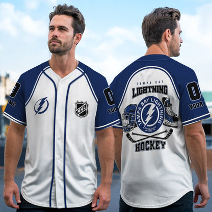 LIMITED EDITION - NEW CUSTOMIZED NHL12 TPL TAMPA BAY LIGHTNING BASEBALL JERSEY