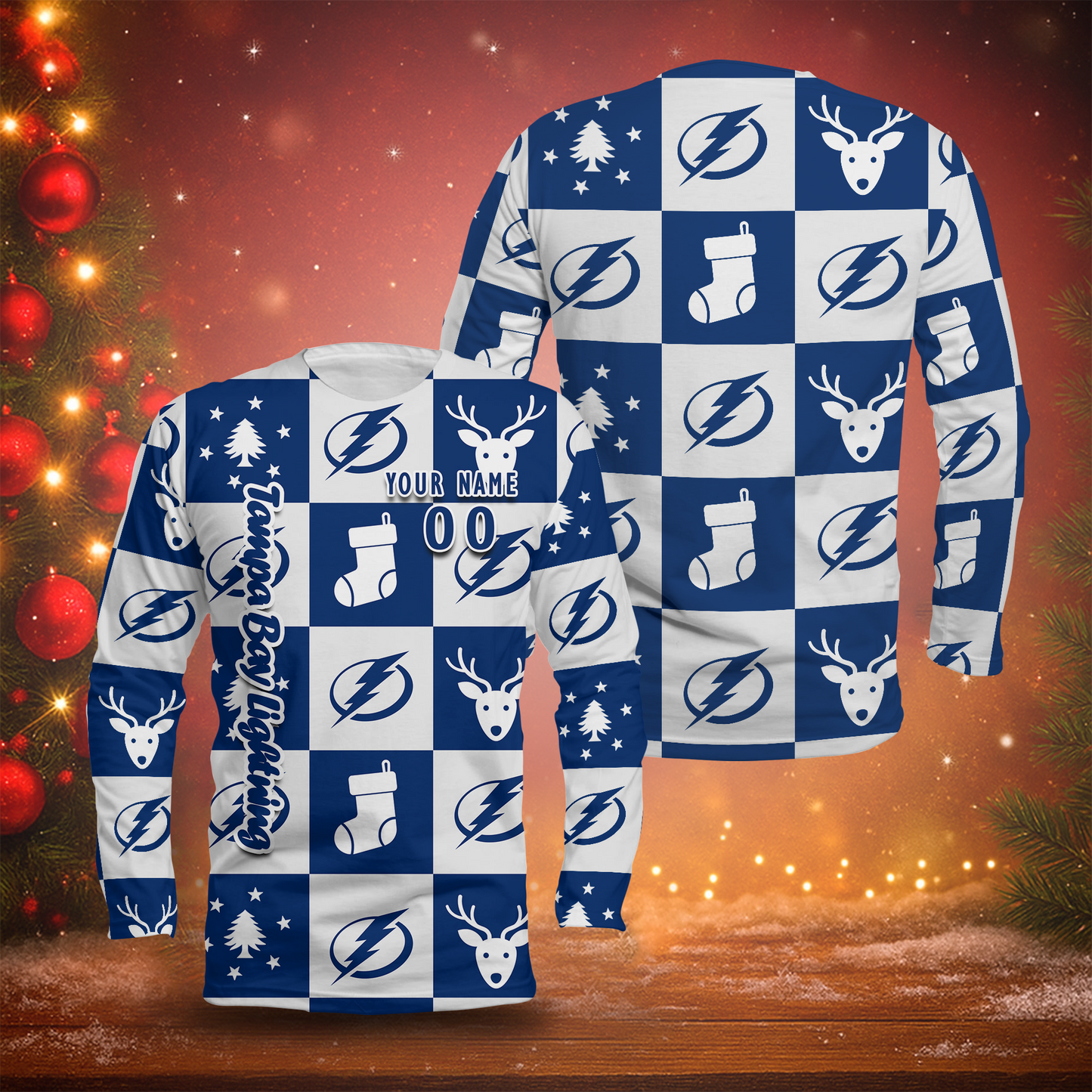 LIMITED EDITION - NEW CUSTOMIZED NHL12 TPL TAMPA BAY LIGHTNING LONG SLEEVED T-SHIRT