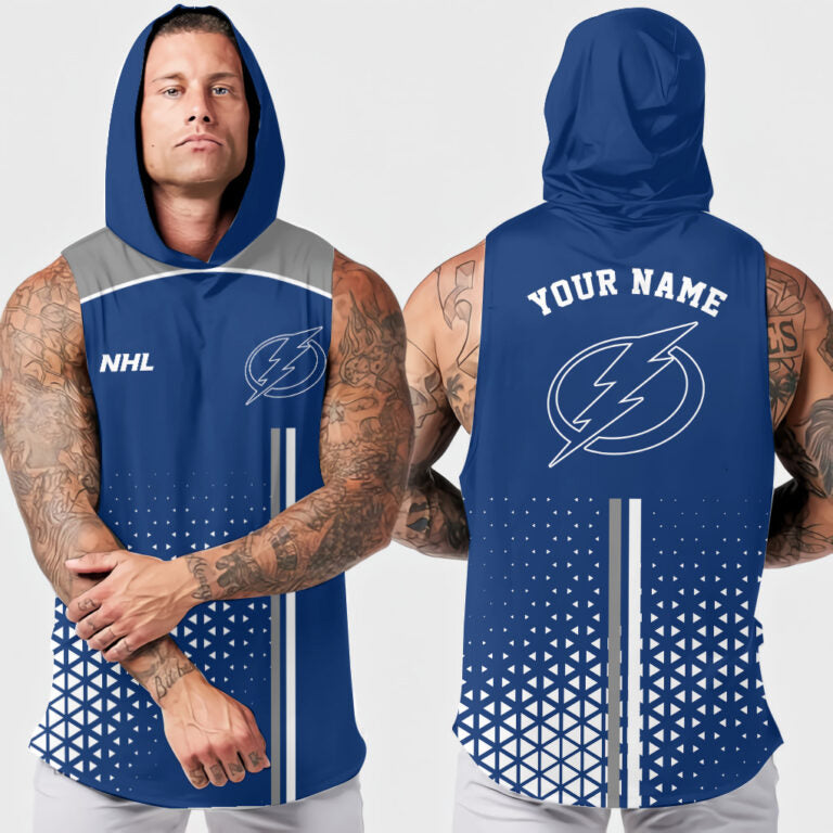 LIMITED EDITION - NEW CUSTOMIZED NHL12 TPL TAMPA BAY LIGHTNING HOODED TANK TOP